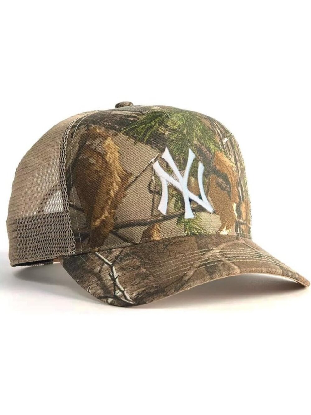 Camo Trucker Snapback Cap, Adjustable Hat for Outdoor Sports & Casual Wear